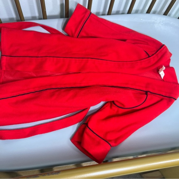 Vibrant vintage 100% cotton made in the USA Red flannel Robe no flaws size 2T - Picture 4 of 7